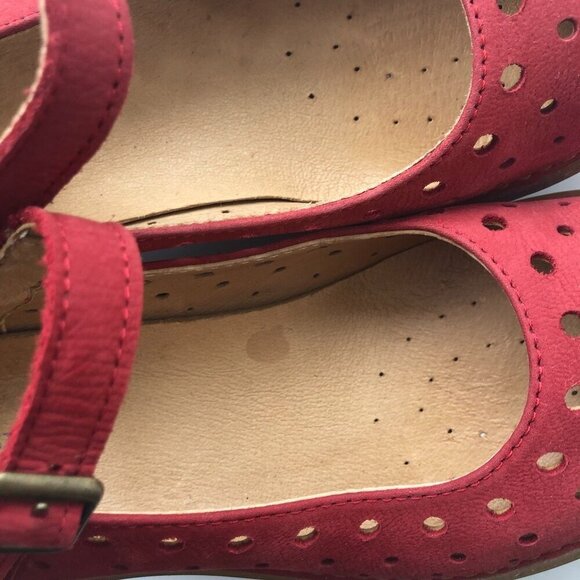 EL NATURALISTA Red Suede Leather Mary Jane Pump Comfortable Shoes Non slip EU 37 - Picture 16 of 16